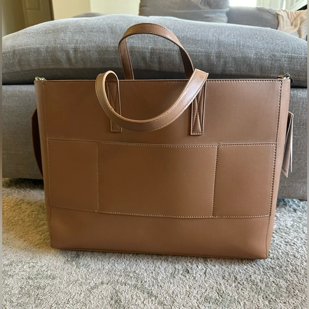 CALPAK Haven Laptop Tote Bag in Brown